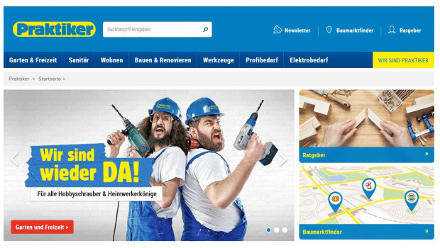 "We are back": E-commerce experts have secured the brand rights and plan to launch an online-shop before the end of the year at www.praktiker.de.