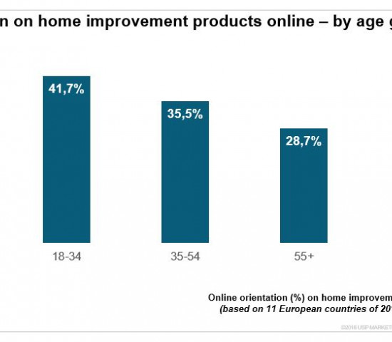 The share of those who research the Internet before purchasing sinks with increasing age, accoording to the European Home Improvement Monitor.
