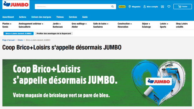 This autumn, the Coop Bau + Hobby brand will be changed to Jumbo. On its website, the DIY store operator explains the background to its customers.