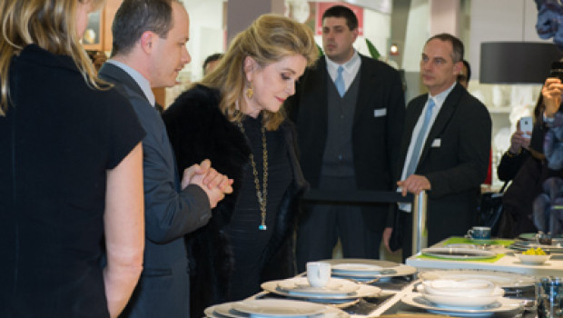 French actress Catherine Deneuve brought glamour to the fair.
