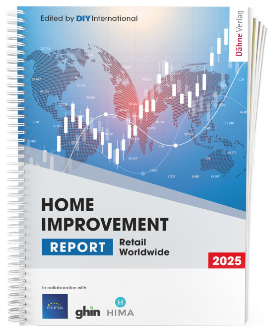 The new Home Improvement Report 2025 has been published by Dähne Verlag and was once again compiled in collaboration with the global trade associations EDRA/GHIN and the global manufacturers' association HIMA. The new Home Improvement Report 2025 has been published by Dähne Verlag and was once again compiled in collaboration with the global trade associations EDRA/GHIN and the global manufacturers' association HIMA.
