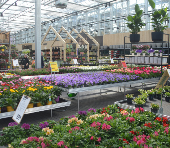 A new sense of space in the new market: wood panelling and product displays in the Kremer style, all in a 7-metre-high greenhouse. A new sense of space in the new market: wood panelling and product displays in the Kremer style, all in a 7-metre-high greenhouse.