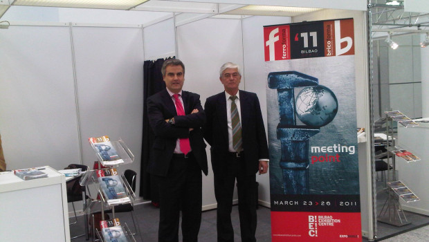 Axel Gárate, managing director of the Bilbao Exhibition Centre, and Angel Pereda, head of Ferroforma, were in Cologne to spread news of the Spanish fair.