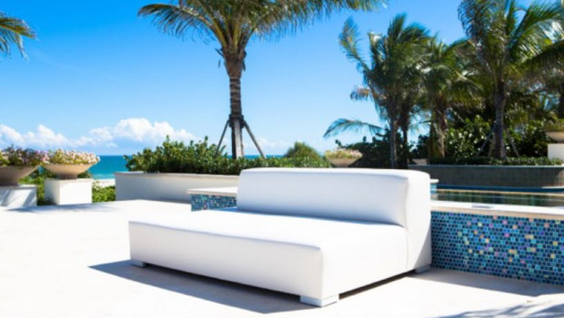 Dutch manufacturer Van De Sant and designer Claire Rendall are launching a garden furniture collection made from recycled plastic that has been recovered from the ocean.