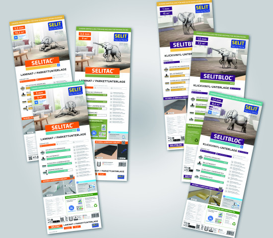 The visual distinction between the Selitac and Selitbloc brands is intended to ensure that the correct underlay is used. 