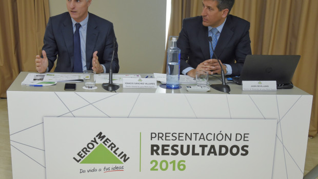 CEO Ignacio Sánchez Villares (left) and expansions boss Juan Sevillano explained Leroy Merlin España’s figures at a press conference.