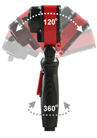 The flexible-angle impact wrench is designed for confined and difficult-to-reach working areas.