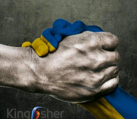 Kingfisher posted this photo as a symbol of the solidarity felt with Ukraine.