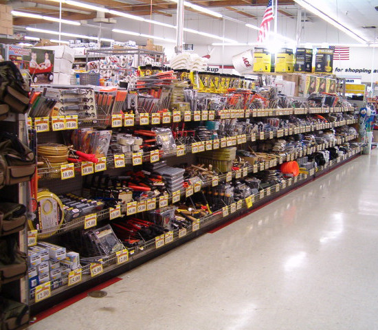 Note the many signs that call attention to dollar items on the gondola runs in this store.
Note the many signs that call attention to dollar items on the gondola runs in this store.
