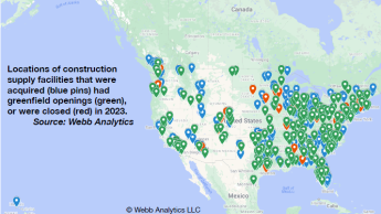 22 per cent fewer M&A deals in the U.S. construction supply industry