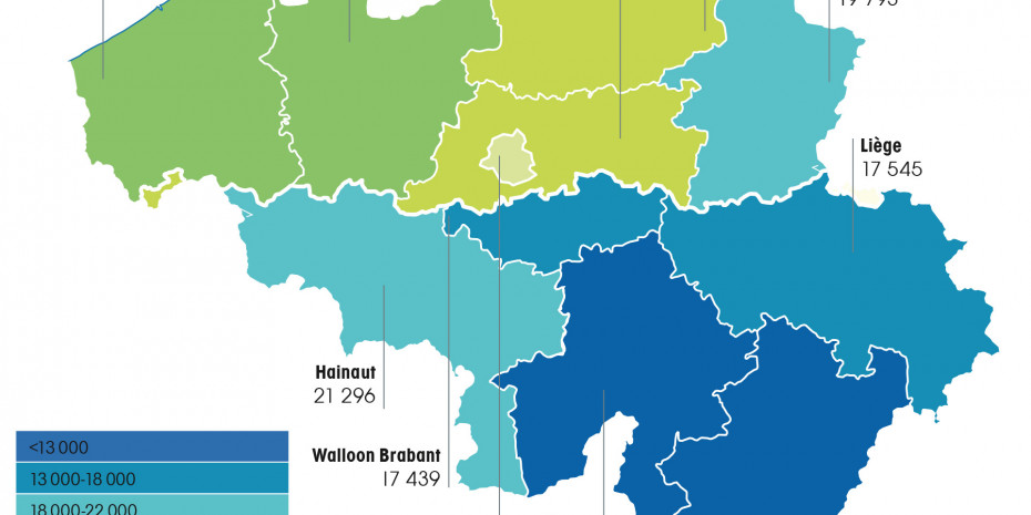 Belgium, Inhabitants per store
