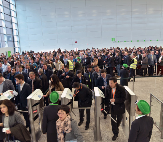 International Hardware Fair 2016, rush at the trade fair entrance International Hardware Fair 2016, rush at the trade fair entrance