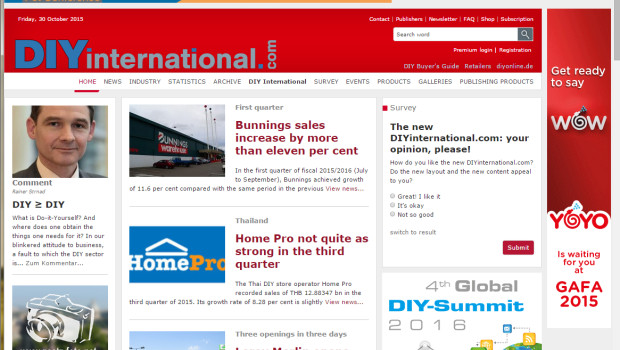 The well-established online service for the worldwide DIY and garden sector now appears with a more