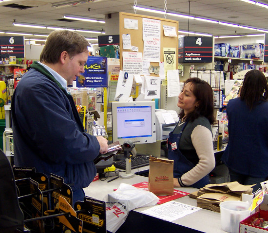 Two checkouts at Cornell Hardware, which is on computerized item-inventory control.
Two checkouts at Cornell Hardware, which is on computerized item-inventory control.