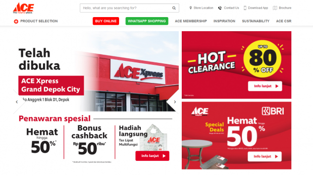 Ace Hardware Indonesia is selling online as well.