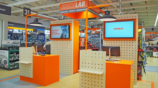 In Agno, Obi is also introducing the concept of the DIY bar, known as “Brico Lab” in Italian. In Agno, Obi is also introducing the concept of the DIY bar, known as “Brico Lab” in Italian.