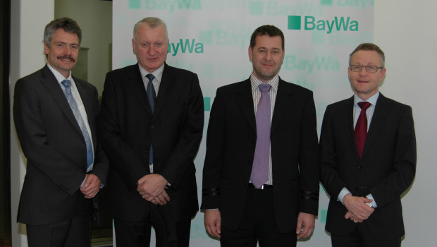 Getting a joint venture off the ground in south-east Europe (left to right): Frank Hurtmanns, Baywa board member responsible for the building segment, minister Desnica Radivojevic, Bosnian partner Goran Stanic, and Klaus Josef Lutz, chairman of the Baywa executive board.