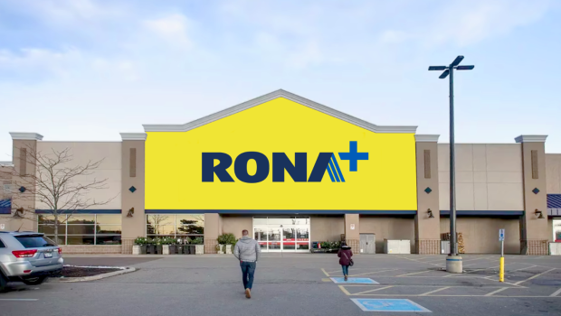 Yellow and blue are the colours of the Rona+ banner.