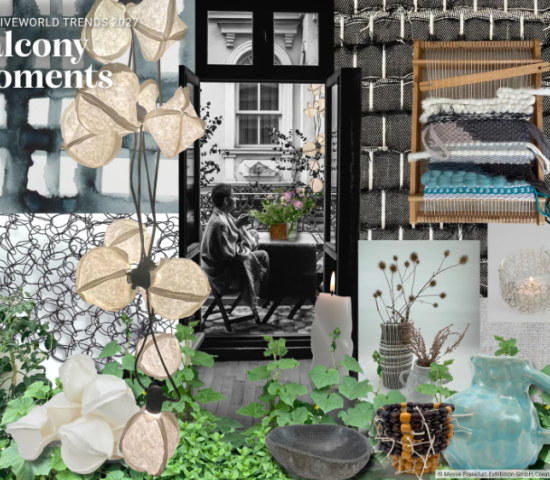 Creativeworld is all about cosiness. Balcony Moments brings the living room outdoors. Here, creative works are produced to make outdoor spaces more cosy.