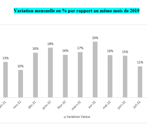 DIY stores in France: sales growth rates 2022/2019.