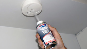 Smoke detector test spray