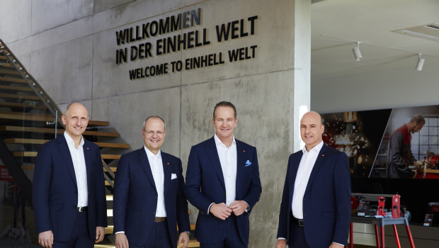 The Einhell Board of Directors, consisting of Dr. Christoph Urban (CIO), Dr. Markus Thannhuber (CTO), Andreas Kroiss (CEO) and Jan Teichert (CFO, from left to right), calls the entry into the Thai market a "milestone" for the company.
