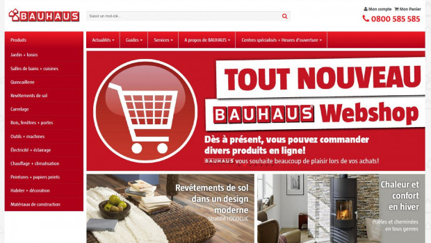 Bauhaus now operates an online shop for the Swiss market too.