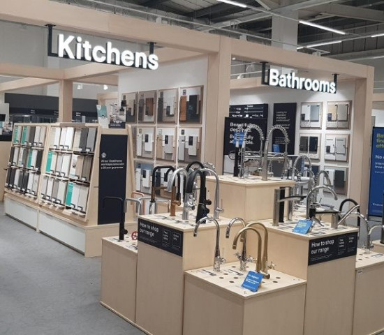 The showroom in Merton features, amongst others, B&Q’s latest kitchen ranges.