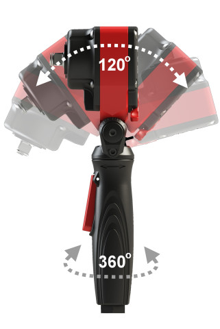Flexible Angle Impact Wrench (The hand can 60 degree bend over forward & backward respectively. Freely reach to the target bolt even in confined, restrained space.)