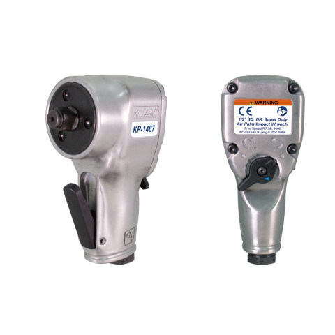 This compact half-inch impact wrench is designed for work in confined spaces, with direction and speed controls at the rear. This compact half-inch impact wrench is designed for work in confined spaces, with direction and speed controls at the rear.