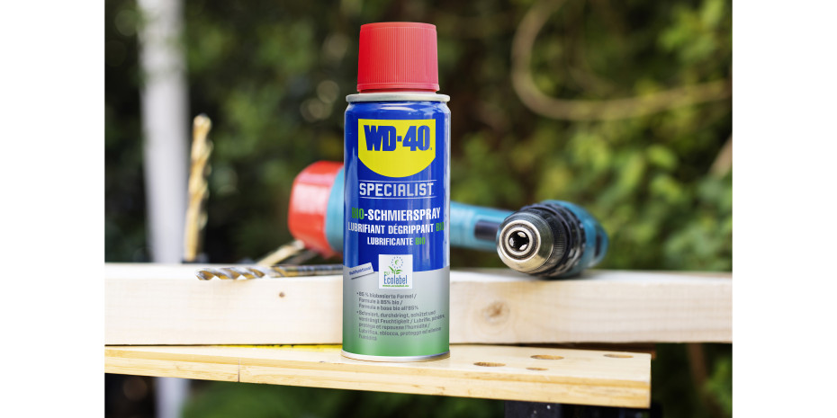WD-40 Specialist Bio Lubricant Spray is the first multi-purpose lubricant to be awarded the EU Ecolabel. WD-40 Specialist Bio Lubricant Spray is the first multi-purpose lubricant to be awarded the EU Ecolabel.